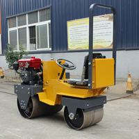 double tambour main rouleau de route simple tambour manuel sol compacteur mini marche derrière rouleau compacteur
