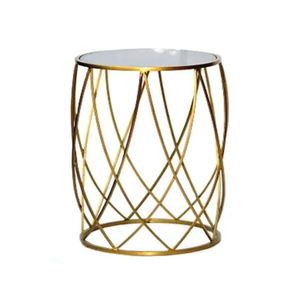 Meilleure qualité Bethany Table d'appoint ronde moderne finition or antique avec plateau décoratif en gros - Product Image 2