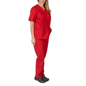 Uniforme de hospital 100% algodón con cuello en V al por mayor, uniforme médico de fregado, traje de fregado de enfermera - Product Image 5