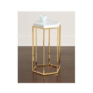 Stainless steel pvd coating coffee <b>table</b> for luxury home Marble top gold plated steel center <b>table</b> for dinning and <b>study</b> room - Product Image 2