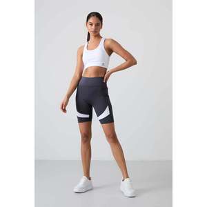 Tommylife Leggings de cycliste taille haute pour femme, coupe ajustée, en micro scuba, pour le yoga et le sport, bleu clair - Product Image 5