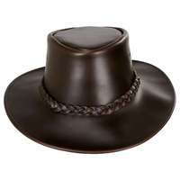 Sombreros de Vaquero de Cuero Trenzado Negro de Alta Calidad para Hombre, Resistentes al Agua, Transpirables, Ajustables, para las Cuatro Estaciones, Precios al por Mayor