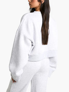 Sweat-shirt pour femme de style streetwear, à capuche, avec fermeture éclair sur le devant, lavage à l'acide, hiver, automne, broderie personnalisée de haute qualité professionnelle - Product Image 2