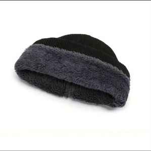 หมวกบีนนี่ขนสัตว์ลายทางหลากสีสำหรับผู้ชาย, หมวกบีนนี่ถักแฟชั่นฤดูใบไม้ร่วงและฤดูหนาว - Product Image 4