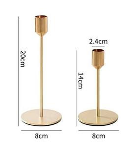 Bougeoir en métal nouvellement conçu support or fini ensemble de 2 pièces support de bougie conique pour décor de table - Product Image 4