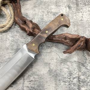 TLYML01 Coltello da Caccia Resistente a Lama Fissa Full Tang con Spessore di 6MM per Bushcraft nella Giungla in Acciaio Inox 440 con Fodero in Pelle - Product Image 4