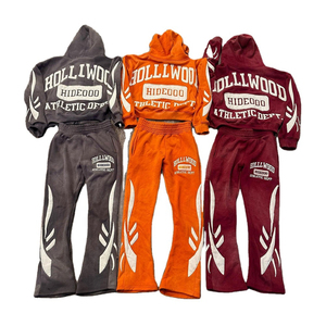 Conception de Logo Personnalisé Soleil Fad Vintage Survêtement en Polaire de Coton Lavé à Capuche Araignée Distressed Streetwear Marque Privée pour l'Hiver - Product Image 1