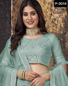 คอลเลคชั่นบอลลีวู้ดคุณภาพสูงพิเศษ Lahenga choli ล่าสุดสำหรับงานแต่งงาน lehenga กับเสื้อทำงานหนักและชุด dupatta - Product Image 5