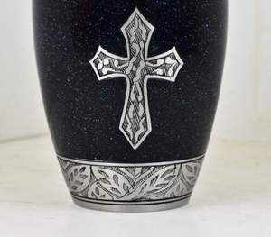 Silver Cross Signed On God Urns Handcrafted Luxury Aluminum Cremation Urn <b>Box</b> Adults <b>Box</b> Keepsakes Urns Funeral <b>for</b> <b>Ashes</b> - Product Image 4