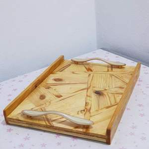Admirable Design Brown Wood Serving <b>Tray</b> <b>Large</b> Size Wooden <b>Tray</b> with Metal Handle for Kitchen Accessories at Attractive Price - Product Image 2