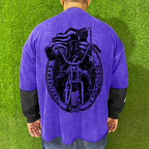 เสื้อยืดแขนยาวผ้าฝ้ายแท้ 100% แบบสองชั้นสำหรับผู้ชาย มีกระเป๋า ลายตัวอักษร สไตล์ไฮสตรีท แห้งเร็ว - Product Image 2