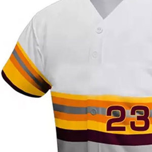 Uniforme de Béisbol Personalizado para Hombre Adulto, 100% Poliéster, Secado Rápido, Transpirable, Cuello en V, Color Sólido, Ropa de Equipo, Nueva Llegada - Product Image 4