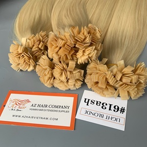 Vente en gros d'extensions de cheveux humains à pointe plate et droite personnalisables cheveux Remy alignés sur les cuticules non traités sans perte de cheveux - Product Image 1