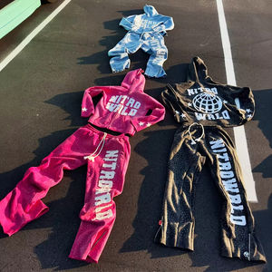 Ensemble de survêtement pour homme, vintage, uni, actif, séchage rapide, 100% coton, impression par sublimation, pour l'entraînement et l'exercice - Product Image 1