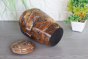Handmade <b>Large</b> Adult Size Mosaic Aluminium Glass Cremation <b>Urn</b> Unique Funerals Supply With Individual Tiles Applied Burial - Product Image 4