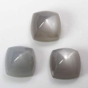 พลอยมูนสโตนสีเทาธรรมชาติทรงน้ำตาล ตัดแบบหลวม จากอินเดีย สำหรับทำเครื่องประดับ - Product Image 5