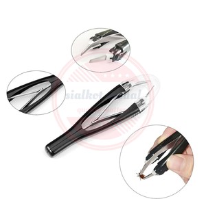 Taille personnalisée en acier inoxydable et logo Tick Remover Set Wholesale 4 pièces Tweezers Tick Removal Tool - Product Image 5