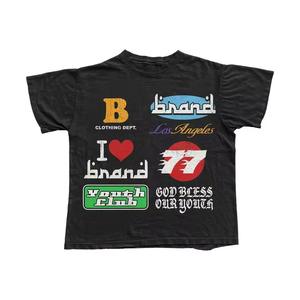 Conjunto de camiseta y pantalones cortos de algodón 100% de alta calidad para hombre, camiseta de gran tamaño con cordón antiretráctil de patrón sólido y Color sólido - Product Image 2