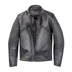 Chaqueta de Cuero Genuino para Hombre, Directo de Fábrica, Servicio OEM, Alta Calidad, Estilo Urbano, Impermeable, Nueva Moda, Competitiva - Product Image 3