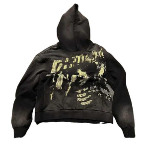 <b>Top</b> Selling Solid Vintage Washed 100% Cotton Casual Oversized Hoodies Breathable Customized Logo OEM Winter <b>Distressed</b> Dtg Print - Product Image 2