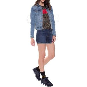 Oem Service Winter <b>Women</b> Jeans <b>Jacket</b> Knitted Breathable Cotton <b>Lightweight</b> Quick Dry - Product Image 4