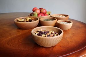 Meilleures ventes 2026 En gros Ensemble de bols à salade et de mélange en bois écologique, faits main, polis et durables, pour service de fête - Product Image 4