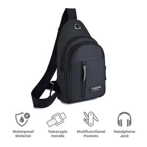 Ultimate Summer Travel <b>Sling</b> <b>Bag</b> Fashionable Water-Proof Nylon Chest <b>Bag</b> with Zipper Closure - Product Image 3