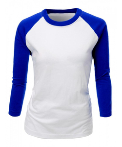 Camisetas de alta calidad OEM 310gsm camisetas raglán 100% algodón personalizado liso camisetas de manga raglán para mujer - Product Image 5