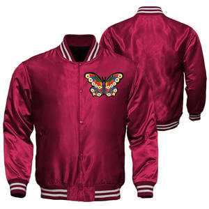 Veste en satin confortable avec taille et logo de couleur personnalisés Nouvelle arrivée Vestes universitaires en satin respirant de nouveau style pour hommes - Product Image 3