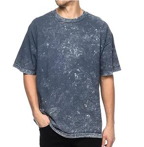 Stone Wash Vintage Color sólido 230gsm algodón hombres en blanco cuello redondo camisetas tejido Jersey Spandex hombres lavado camisetas al por mayor OEM - Product Image 6