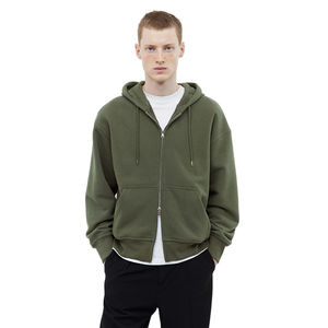 Sudaderas con Capucha y Cremallera para Hombre, Diseño Nuevo y Moderno, Estilo Holgado con Hombros Caídos, 100% Algodón, Ropa Casual de Calle - Product Image 3