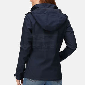 Veste souple respirante à col haut et fermeture éclair pour femmes résistante à l'eau avec traitement fini avec logo personnalisé - Product Image 3