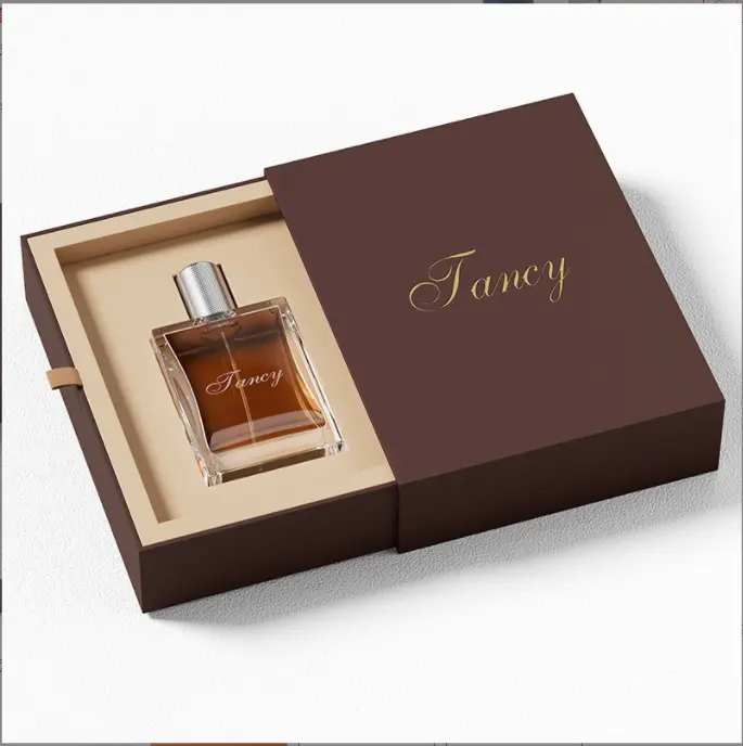 Luxury Perfume Bottle Makeup Cosmetic Oil Bottle Cardboard Gift Packaging Box Gift Box Drawer Pull Out Paper Packaging Box