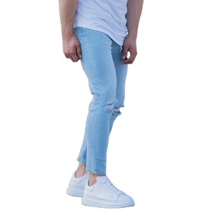 Vaqueros lavados personalizados exclusivos para hombre ajustados de algodón/LICRA OEM al por mayor, Vaqueros informales de calidad orientados a la exportación - Product Image 5