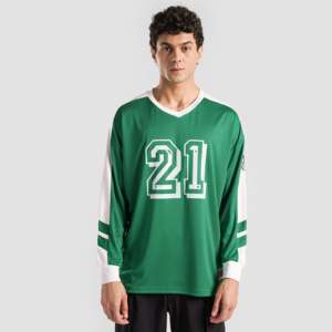 Maillot de football de haute qualité à manches longues, vert foncé, taille XL, imprimé par sublimation, en polyester - Product Image 2