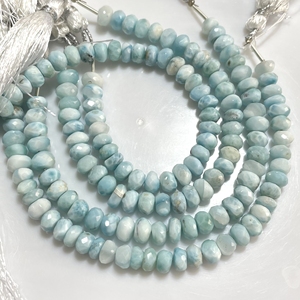 Perles en forme de rondelle à facettes en Larimar naturel de haute qualité 6-6.5MM 6 pouces ASP GEMS prix usine couleur verte pour la fabrication de bijoux - Product Image 3