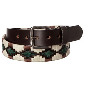 Ceinture de sport pour homme personnalisable avec boucle à ardillon, cuir pleine fleur, broderie, nylon, accessoires d'équitation pour l'équitation et le polo - Product Image 1