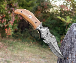 Professional Handmade Damascus Steel Fixed Blade <b>Industrial</b> Grade Kitchen <b>Knife</b> Wood Handle OEM Logo for Pakistan Supplier - Product Image 4