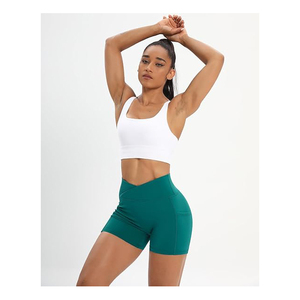 Pantalones cortos de Yoga de todos los colores, pantalones cortos deportivos de fitness de la mejor calidad, pantalones cortos de gimnasio de cintura para mujeres con bolsillo lateral, pantalones cortos de yoga - Product Image 4