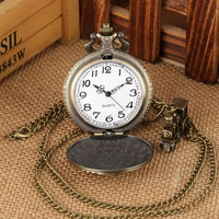Jam Saku Tema Kereta Api Perunggu Vintage dengan Dial 47mm, Liontin Lokomotif Mini 3D, Kalung Antik, Hadiah untuk Pria dan Anak Laki-laki