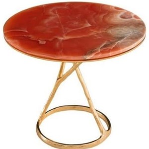 Modern Round Coffee <b>Table</b> with Iron Frame Customizable Design & Top Grade Quality for Home Office Living Room & <b>Balcony</b> - Product Image 1