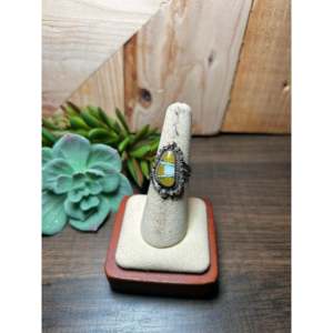 James Mannygoats <b>Statement</b> <b>Ring</b> Multi Stone Natural Gemstone and Sterling <b>Silver</b> Size 6.5 Everyday Wear Geometry Design - Product Image 1
