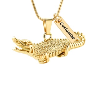 Collar de urna de cremación de cocodrilo personalizado para cenizas, collar de urna de acero inoxidable, recuerdo de longevidad conmemorativo, urna de tamaño personalizado - Product Image 1