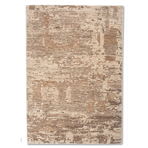 พรมขนสัตว์ถักมือสีเบจและสีน้ำตาลลายแบบนามธรรม ยี่ห้อ Uvenuti รุ่น AIWL-3084 สำหรับห้องนั่งเล่น ทางเข้าบ้าน และโถงทางเดิน เหมาะสำหรับวัยรุ่น - Product Image 1