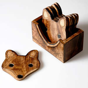 Sous-verre en bois d'acacia naturel de qualité durable, porte-gobelet pour thé, café, boissons - Product Image 2