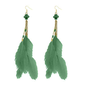 Tip Top Fashions Pendientes de araña Chapado en oro Verde - Product Image 1
