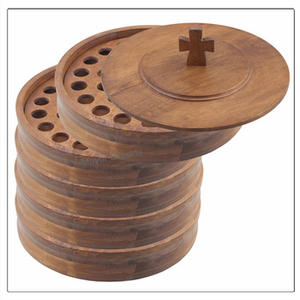 Juego de Bandejas de Comunión de Madera de Grado Comercial Más Vendido para Servicios Religiosos, Diseño Apilable, Acabado Pulido, Apto para Lavavajillas - Product Image 2