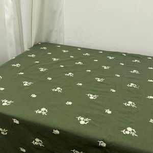 Embroidered Hemstitched Cotton Tablecloth With Dots Embroidery - Product Image 6