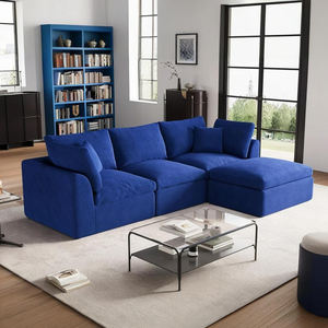 Sofá Seccional en Forma de L de Tres Plazas, Tapizado en Tela, Envasado al Vacío, Relleno de Esponja, Diseño Moderno, Ideal para Apartamentos y Villas, Transporte Eficiente - Product Image 4