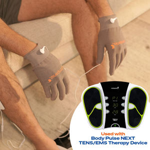 Paire de gants électrodes en fibre conductrice avec chaussettes de massage conductrices avec adaptateur et fils d'électrodes - Product Image 4